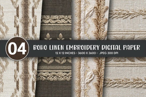 Boho Linen Embroidery Digital Paper Review