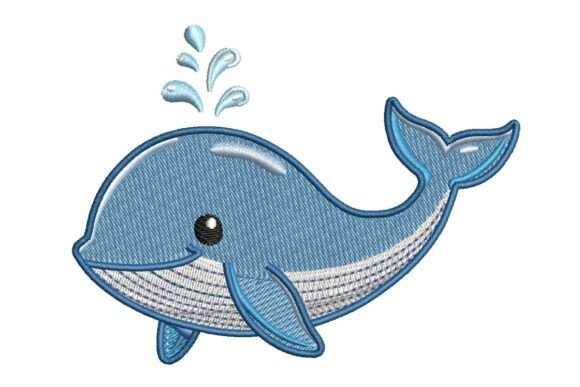 Cute Whale, Nursery Embroidery