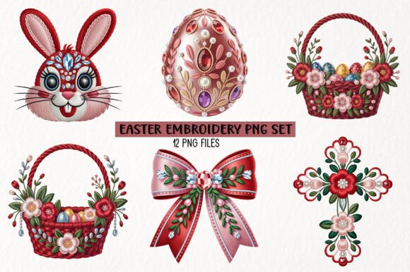 Easter Embroidery PNG Set Review