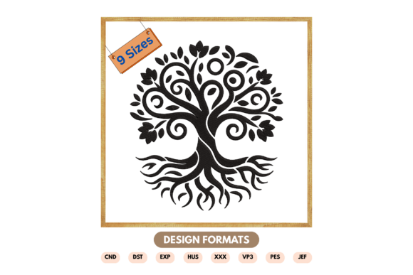 Elegant Mandala Tree Embroidery Design