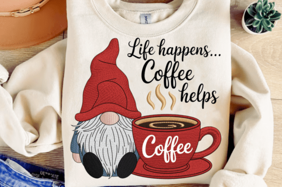 Life Happens Coffee Gnome Embroidery Review