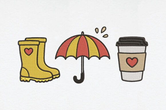 Umbrella Boots Coffee Embroidery Review