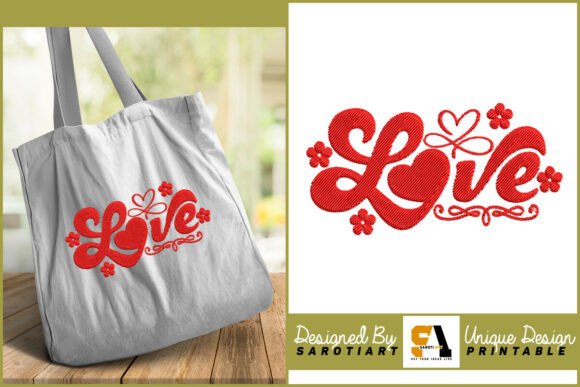 Valentine Embroidery Design, Love